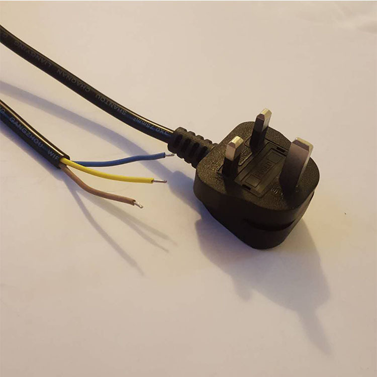 厂家直销 英式单头电源线 英国插头线 全铜ce认证英规插头线 现货