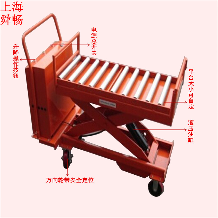 滚筒式电动升降平台 剪叉式智能升高滚筒平台 圆柱型液压升降机