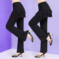Women's Modal Dance Pants for Spring and Summer, Square Dance Costume, Adult Latin Dance Fitness Pants, One Piece Shipping B01