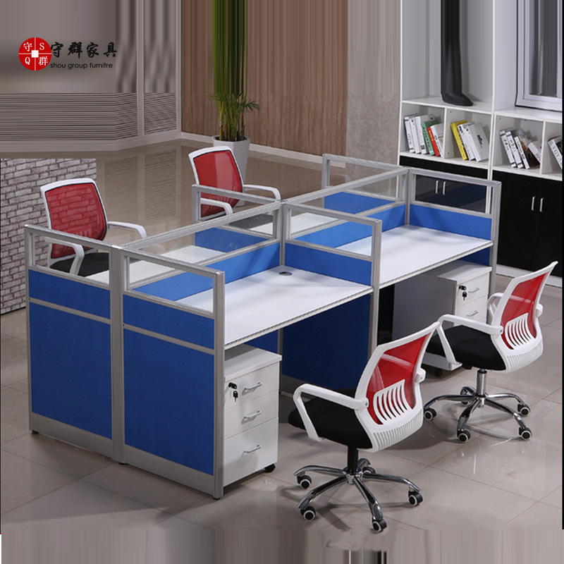 Office furniture Modern bamboo slips are about 4 desk Staff member Computer desk and chair fashion combination staff screen Station