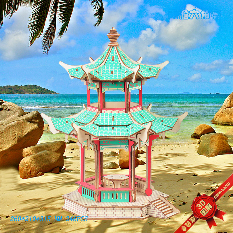 Шестиугольный павильон имеет этапы сборки.