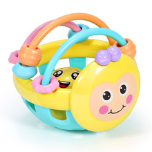 婴儿手抓球玩具0-1岁2宝宝早教益智蜜蜂软牙胶手摇铃玩具母婴跨境