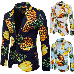 men’s wear Pineapple Beach style design a button men’s LAPEL SUIT 