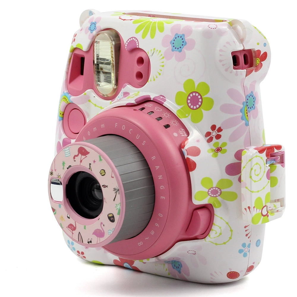 Polaroid, compatible camera, protective case drop-shaped, 8, 9, flowered