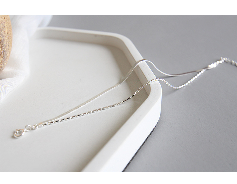 Bracelets Classification 925 sterling silver Chain Material box chain Chain Type Korean Version Of S925 Sterling Silver Personality Bracelet Double-layer Silver Bracelet