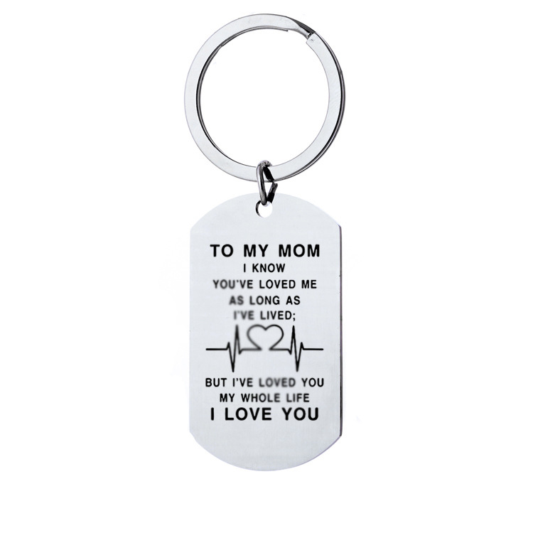 1 Piece Fashion Letter Stainless Steel Polishing Mother's Day Father's Day Unisex Bag Pendant Keychain display picture 2