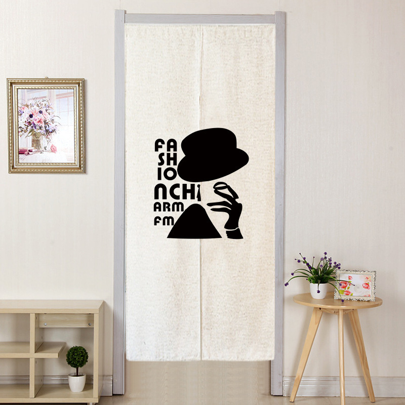 Factory Wholesale Plush Material Clothing Store Corner Fitting Room Door Curtain Changing Room Canvas Curtain Printing Figure