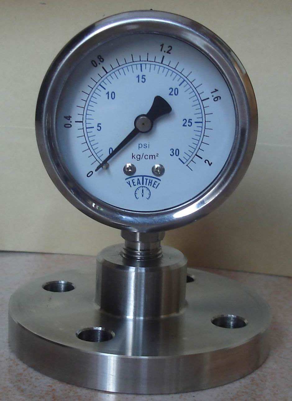 专业代理  YEA THEI台湾雅德平面法兰式隔膜压力表YPT60/100F