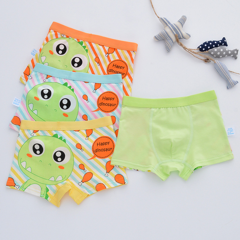 儿童内裤男平角纯棉A类男童三角四角短裤小孩家居中大童裤头批发