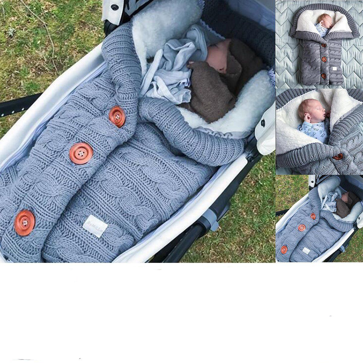 European and American New Button Sleeping Bag Baby Outdoor Baby Cart ...