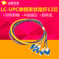 厂家批发 永杭电信级12芯单模单芯尾纤LC小方头跳纤LC束状尾纤