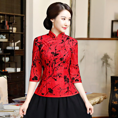 Chinese Dresses retro cheongsam Qipao Tang suit improved tangzhuang qipao fashion mom wear traditional Chinese wedding reception