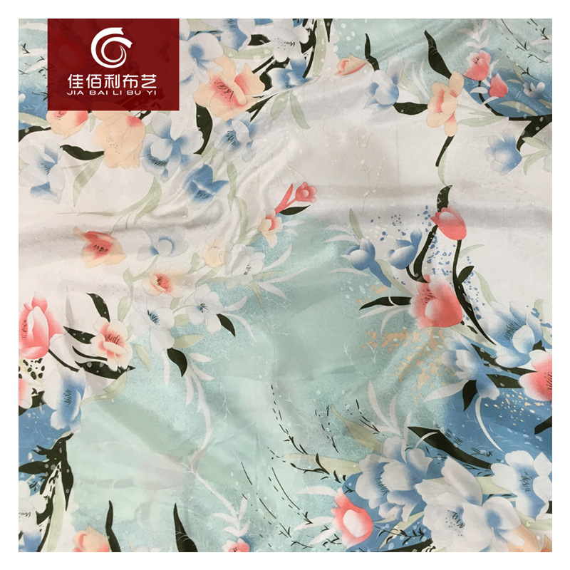 色丁印花布 仿真丝印花 200多花型 现货 家纺服装面料