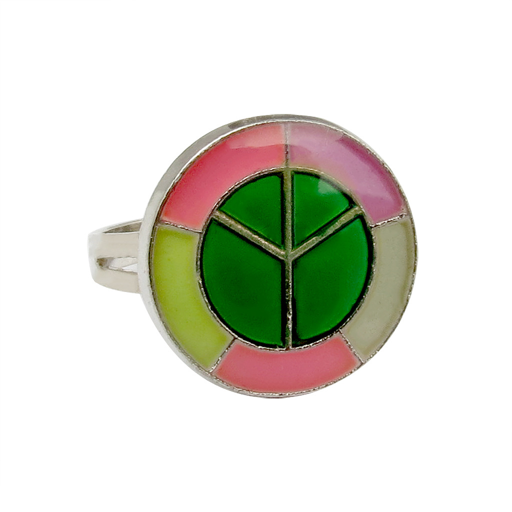 50g Weight Artificial Gemstones Inlay Material Birthday Occasion Alloy Material Heart Pattern Women'S Gender Plating Design Fashion Style Simple Peach Heart Love Butterfly Moon Color Changing Ring 44