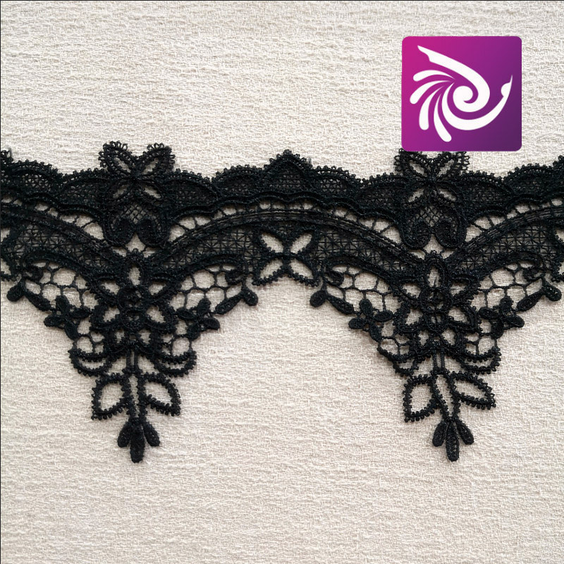 现货水溶刺绣花边 涤纶丝女装情趣睡衣条码花边 水溶涤纶蕾丝花边