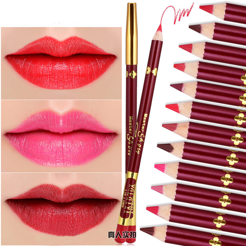 Alkyi cloth embroidered lip line pen 13 color matte waterproof non-jet velvet red pen makeup manufacturers wholesale