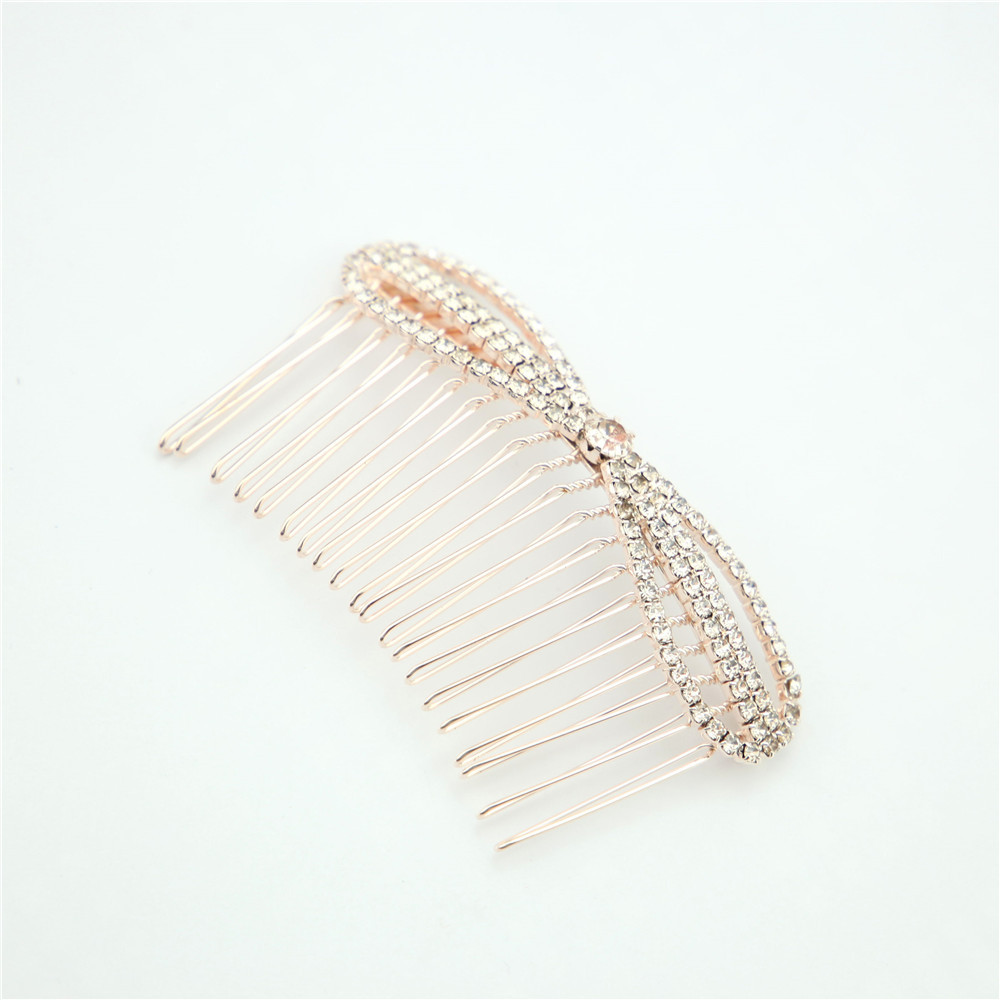 Fashion Diamond-studded Pearl Bow Hair Comb Wholesale Nihaojewelry display picture 4