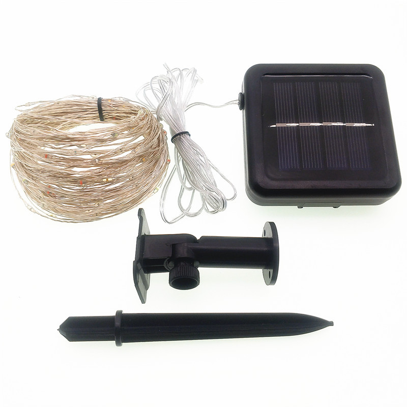 En stock suministro solar luces de cadena alambre cobre 200led8 modo impermeable al aire libre Navidad vacaciones luz decorativa bar