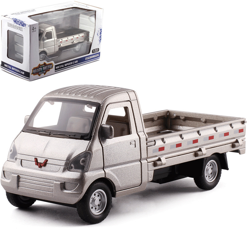 【盒装】彩利信敞篷货车模型 声光回力合金玩具车车厢可以开57167