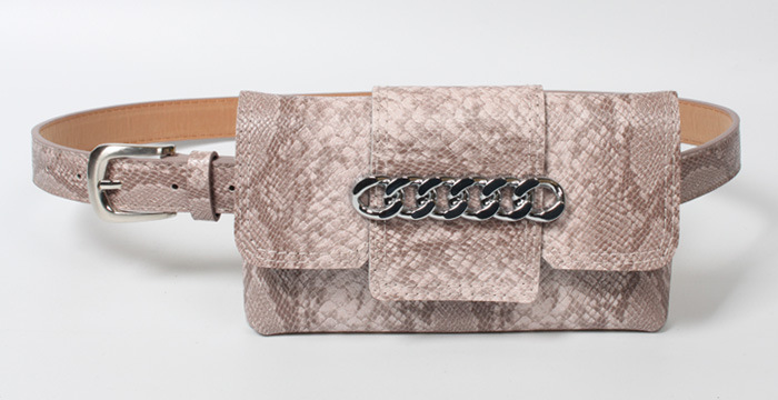 Chain Snake Pattern Thin Belt Waist Bag display picture 7