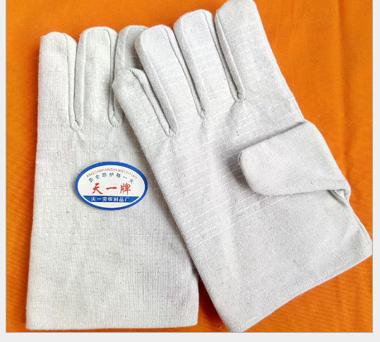 帆布手套双层24道线