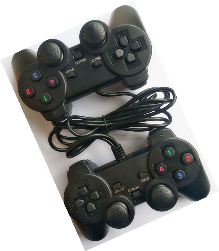 Fábrica en stock Ventas Directas usb208 negro dobles solo mango de choque PC manija del juego de ordenador