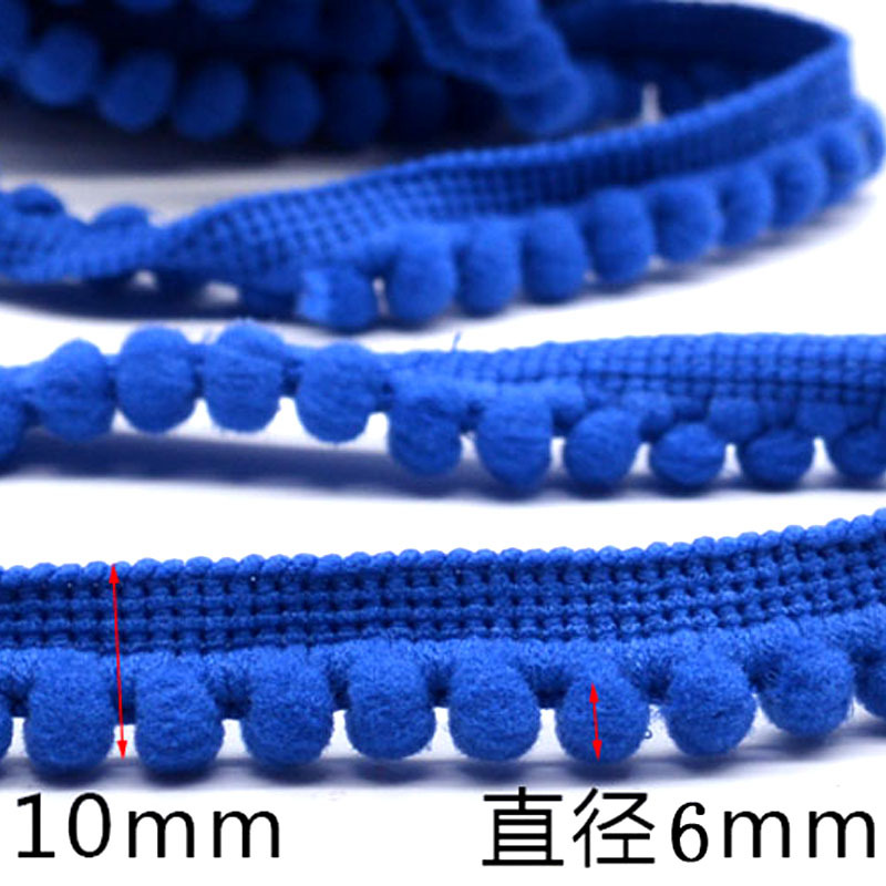 厂家直销diy帽子服装辅料花边饰品装饰 35色密芽边毛球花边蓬蓬球