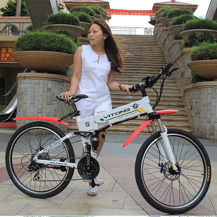 24寸26寸铝合金折叠山地电动车 锂电助力自行车 助力电动自行车
