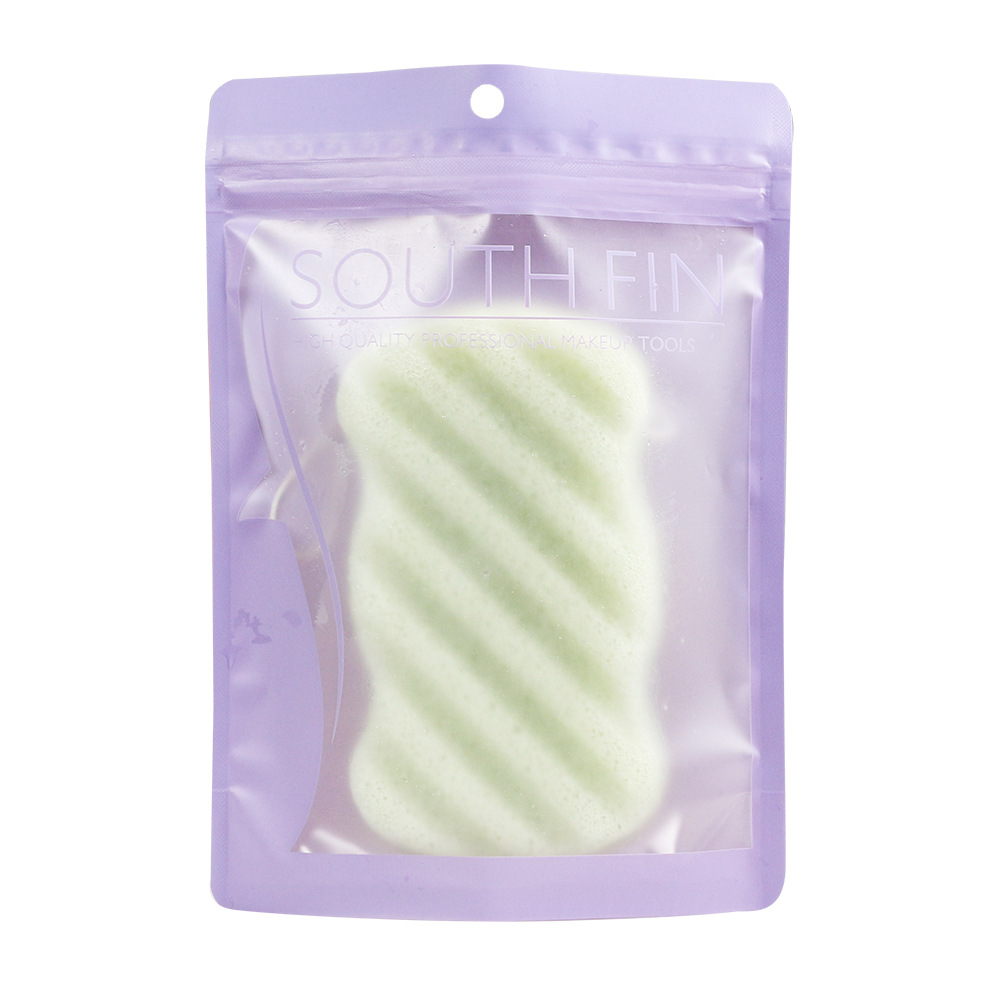 SUR herramientas de belleza FIN respetuoso del medio ambiente degradable planta konjac pegamento baño cuerpo puff onda larga patrón 7 colores