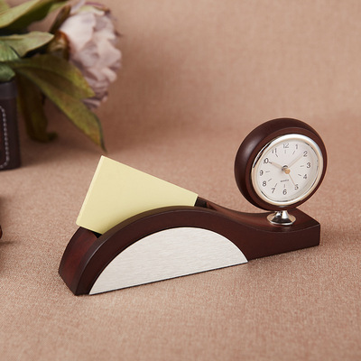 木質外貿座鍾 個性創意鋼筆筒座鍾計時鍾實木鬧鍾logo定制批發