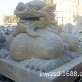 天然石头钱图片 石雕大铜钱制作厂家 石刻金钱龟价格