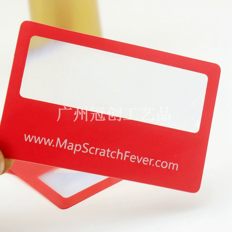 85*55 мм двусторонняя печать ПВХ визитная карточка увеличительное стекло со шкалой увеличительное стекло прозрачное HD 3-кратное увеличение