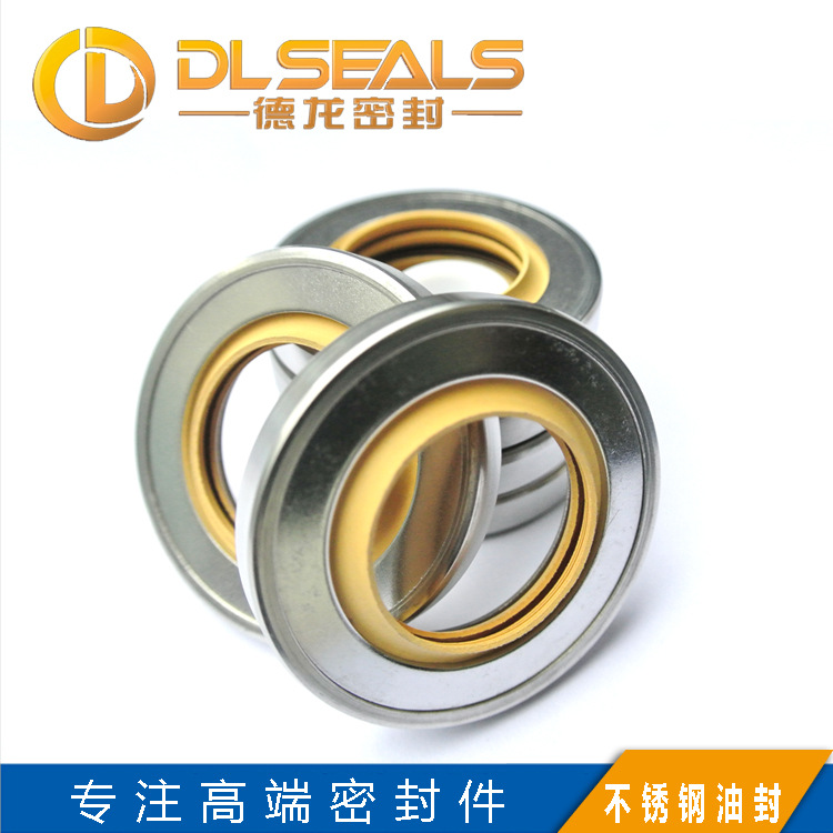 直供304 316L不锈钢油封唇型PTFE油封螺杆空压机双唇四氟耐高温