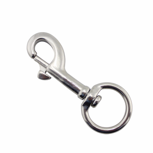 Stainless steel dog chain head, circular single hook, submersible hook, pet chain rotating hook