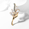 Accessory, fashionable fresh brooch lapel pin, flowered, simple and elegant design