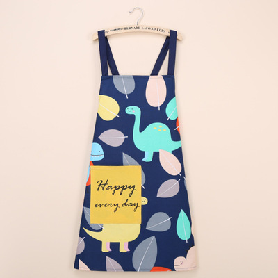 时尚纯棉交叉背带款田园厨房防污清洁围裙工作围裙可定制logo