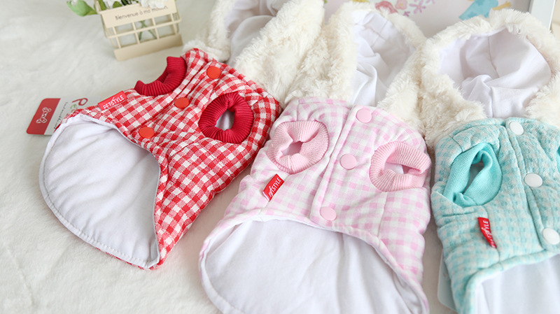 小兔口袋格子马甲