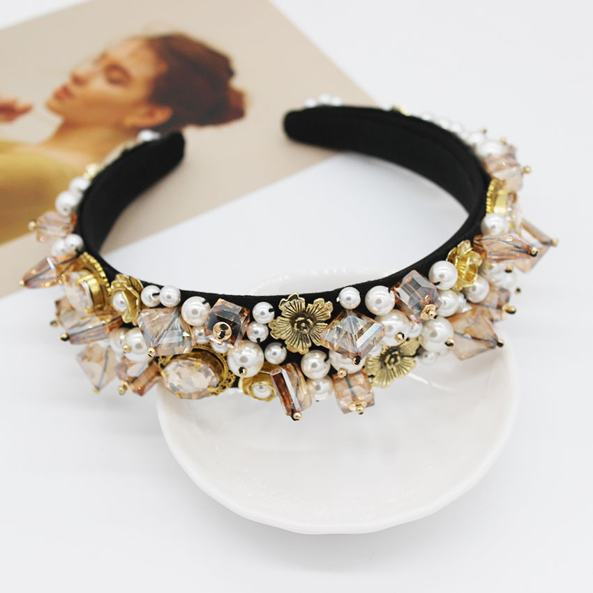 Baroque Headband Fashion Ball Geometric Crystal Full Diamond Hair Accessories Bridal Headband display picture 6