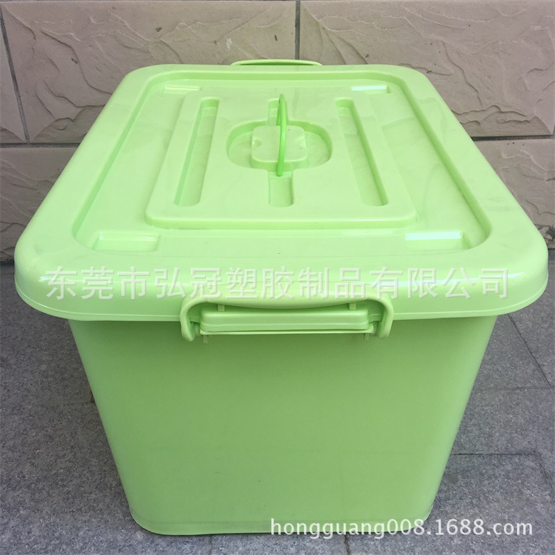 供应长春/吉林 被子收纳箱 滑轮带盖储物箱 全新料PE塑胶整理箱