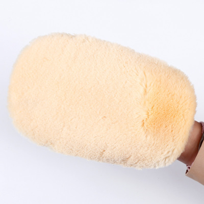 日式羊毛洗车擦车手套蜡擦洗车工具皮毛一体手套批发|ru