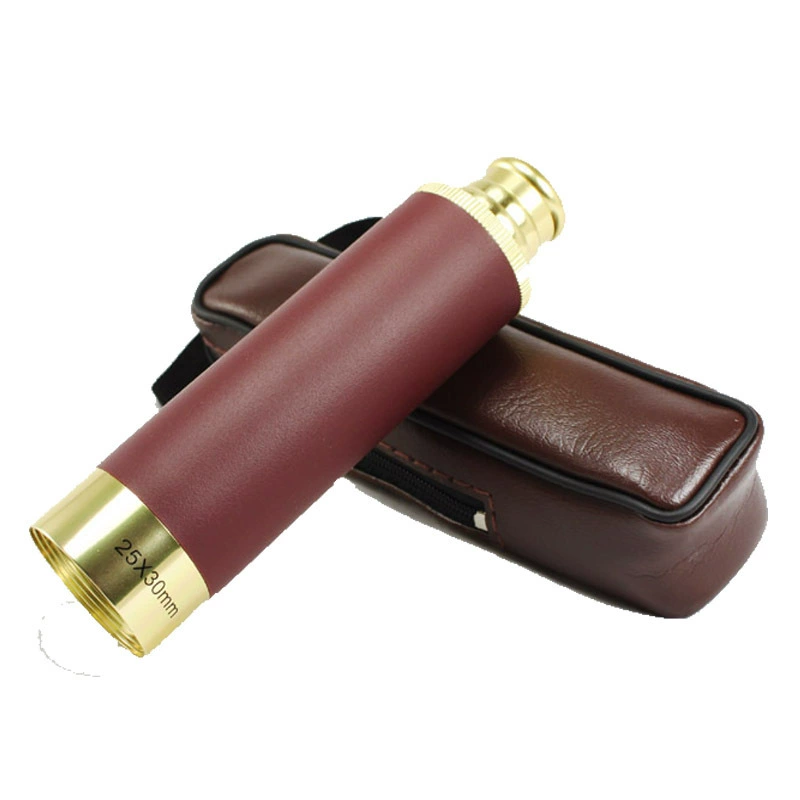 Пиратское зеркало Ретро Монокуляр телескоп 25*30 Низкий свет ночного видения для взрослых на открытом воздухе с кожаной сумкой подарок телескоп