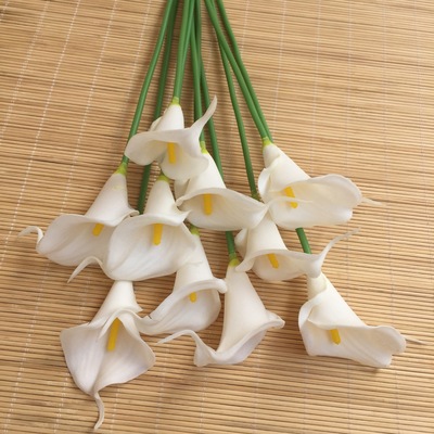 仿真PU馬蹄蓮婚慶婚禮用花新娘手捧花環頭飾裝飾家具擺台假花