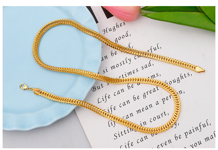 Men's Gold Fox Tail Chain Necklace | Classic Jewellery Accessory_voghion.com