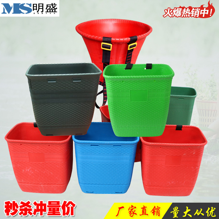 塑料背篓 仿竹编背篓圆背篓方背篓 跑江湖赶集背蔬菜背篓塑料背篓