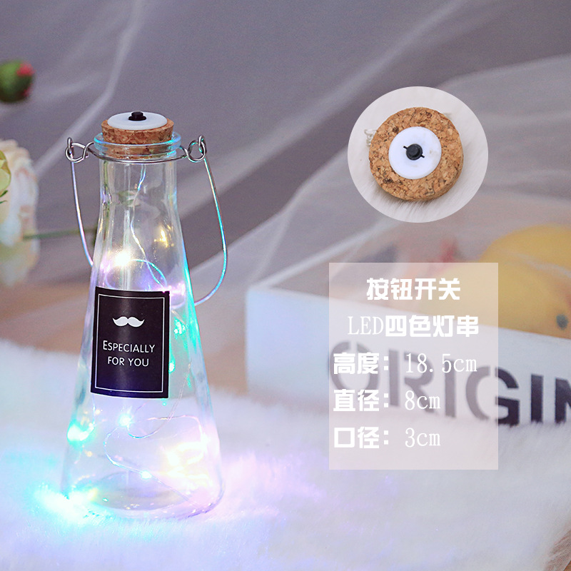 Botella de deseos luminosa botella de vidrio creativa qixi amante graduación regalo Navidad LED deriva botella estrella