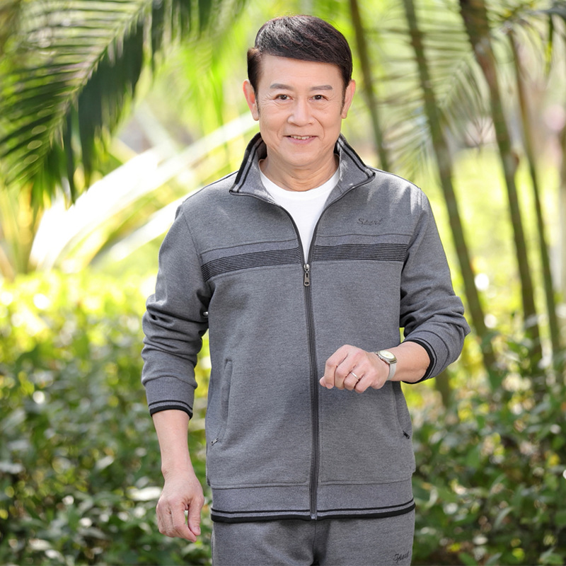 中老年户外运动套装大码套装男运动套装中老年男士休闲套装运动服