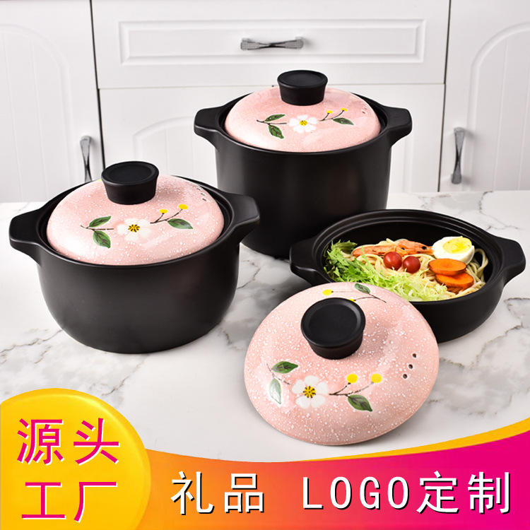health preservation ceramics Korean high temperature Heat ceramics Casserole Snowflake Porcelain pot Insurance gift LOGO customized