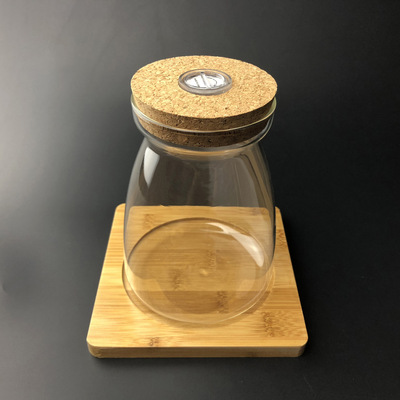 moss and lichen make Container DIY Glass Scenery Eco-Bottle LIGHT Wood cover vase T type bottle