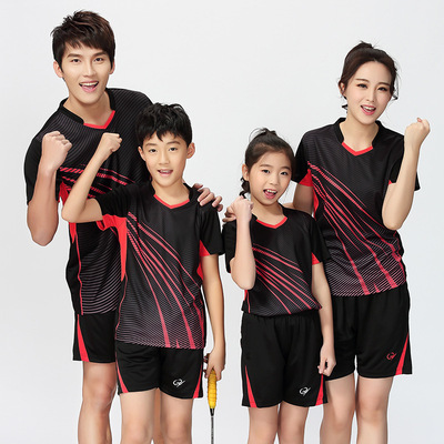 With children Badminton clothing suit Han Yi motion Short sleeved train match Jersey customized Tennis clothing