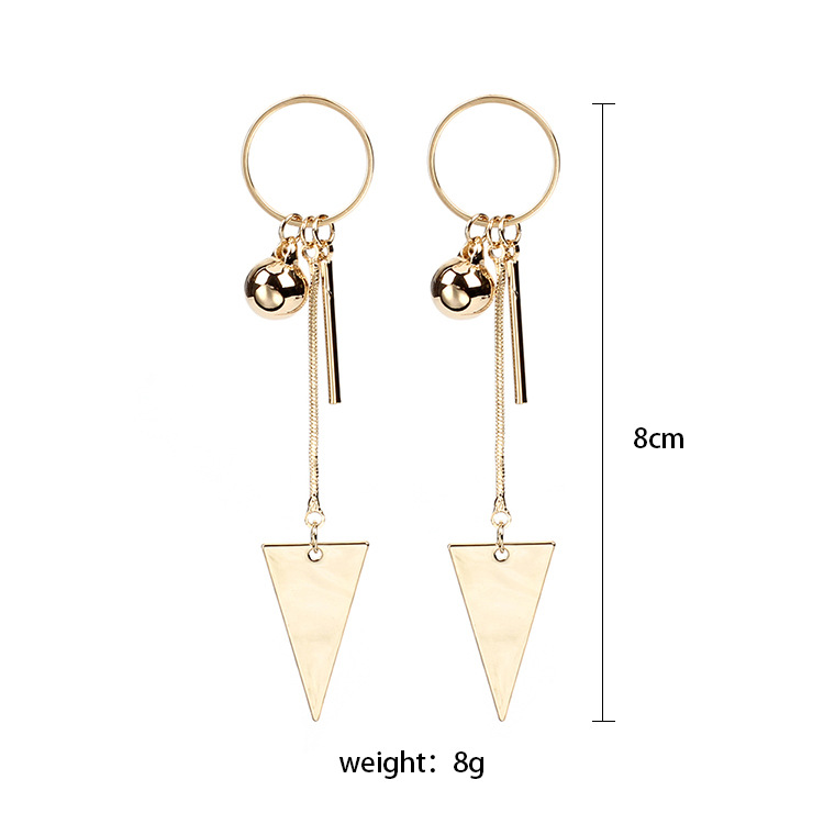 Fashion Geometric Circle Tassel Triangle Pendant Earrings display picture 1
